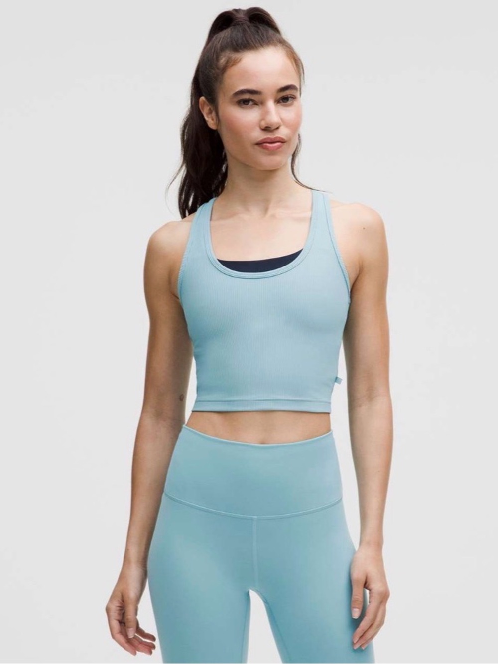 #123 Lululemon Power Pivot Training Tank Washed Blue Size Small